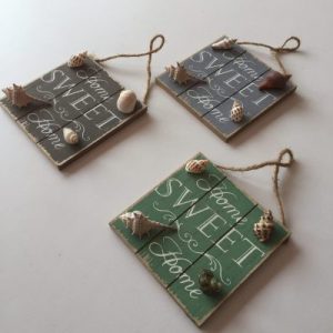 Mini Signage HOME (Green/Brown/Grey) Set of 3