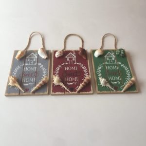 Medium Signage HOME (Grey/Maroon/Green) Set of 3